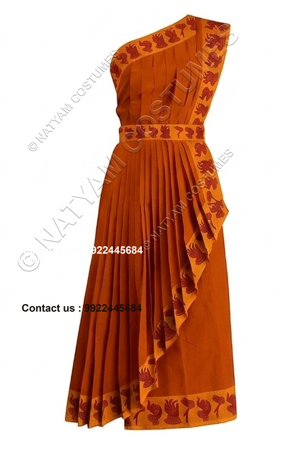 model3 stitched practice saree tangerine orange