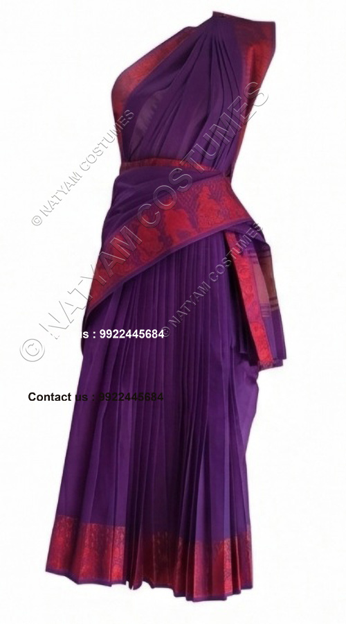 practise saree stitched bright purple