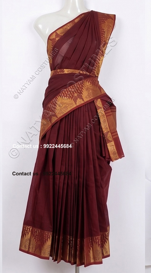 practise saree stitched brown