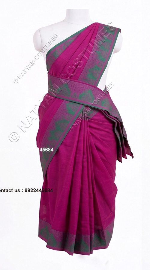 practise saree stitched dark magenta