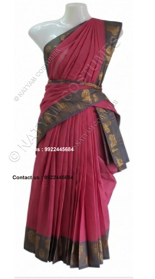 practise saree stitched light marron