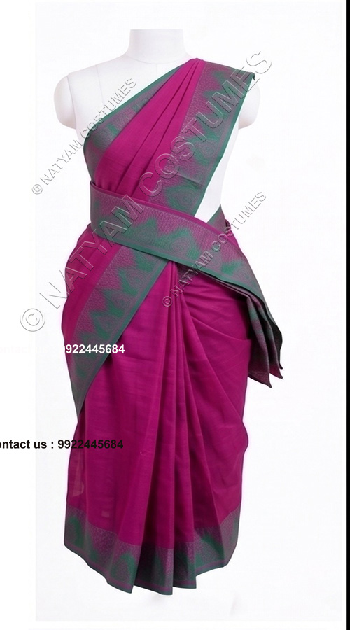 practise saree stitched magenta