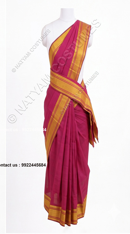 practise saree stitched pink