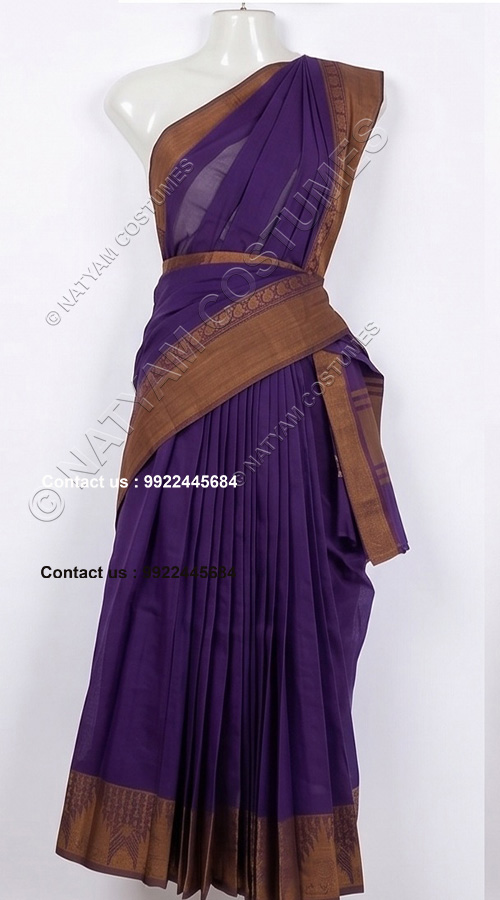 practise saree stitched purple