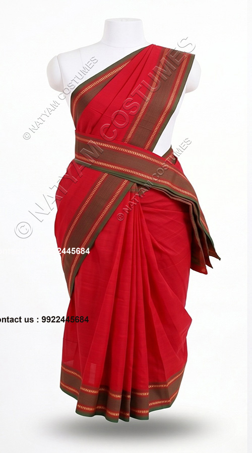 practise saree stitched red