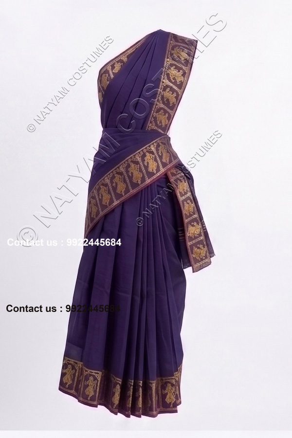 practise saree stitched royal blue 1
