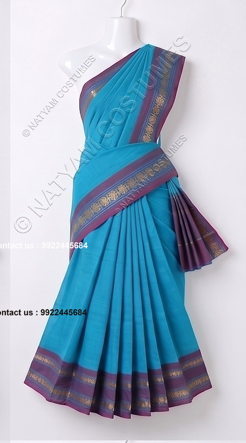 practise saree stitched skyblue