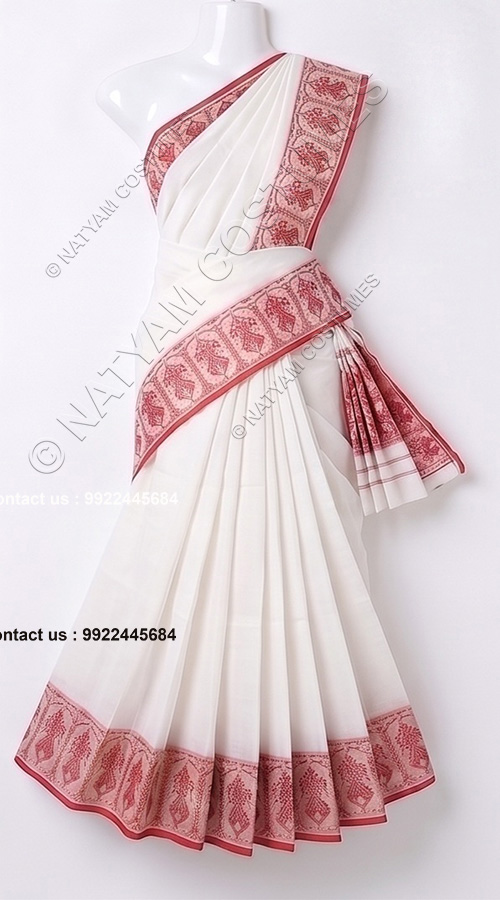 practise saree stitched white