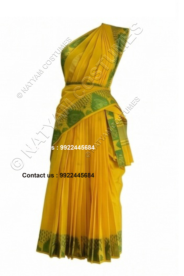 practise saree stitched yellow