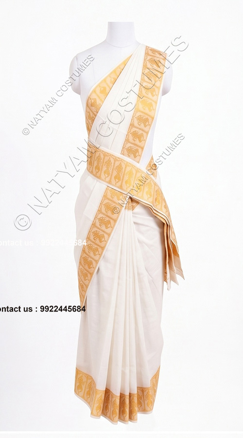 practise saree stitched white