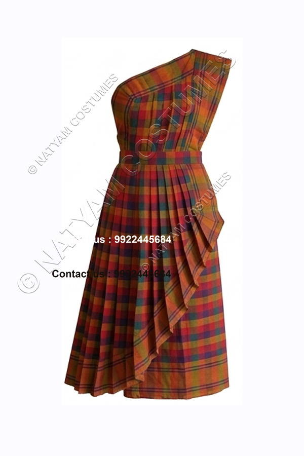 pre stitched practice saree model3 checked saree