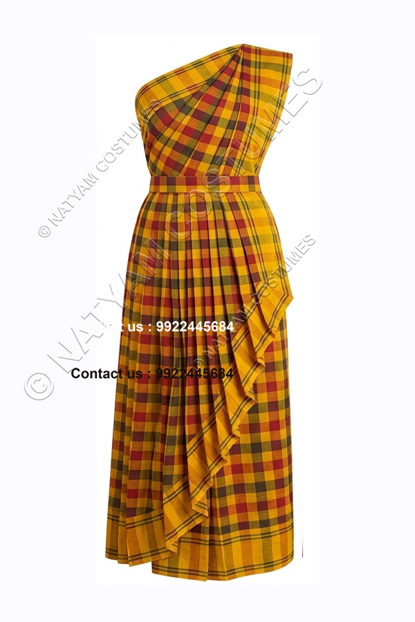 pre stitched practice saree model3 checked