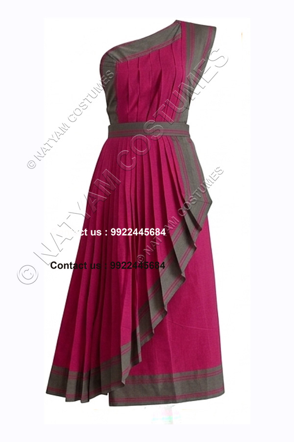pre stitched practice saree model3 pink with grey boarder