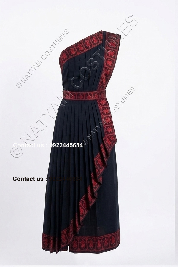readymade practice saree black with maroon doll boarder