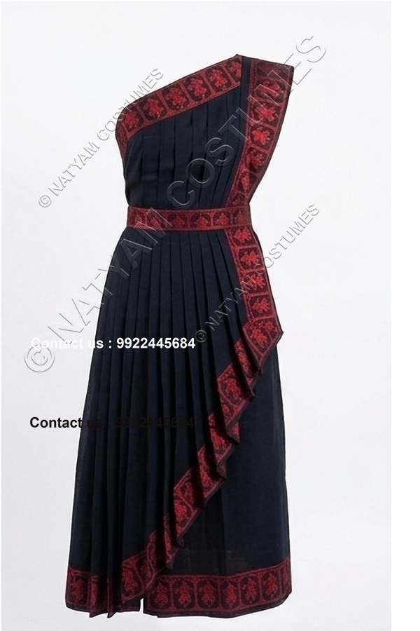 readymade practice saree black with red