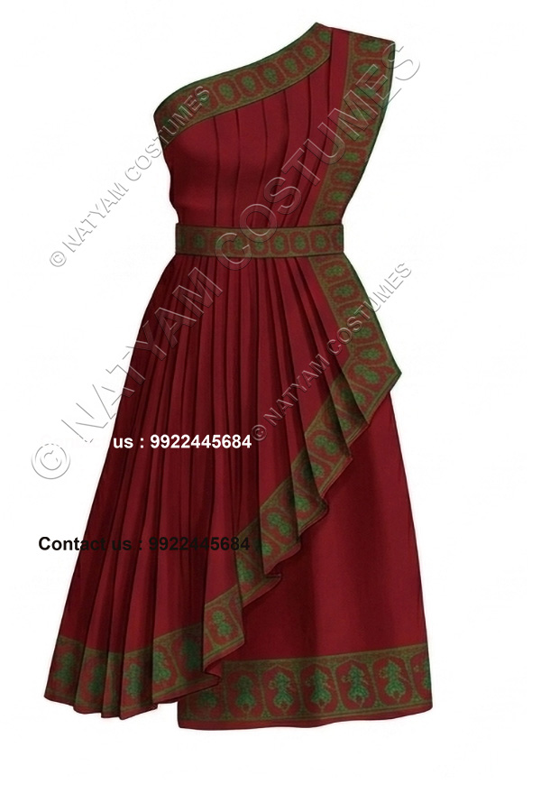 readymade practice saree maroon with green doll boarder