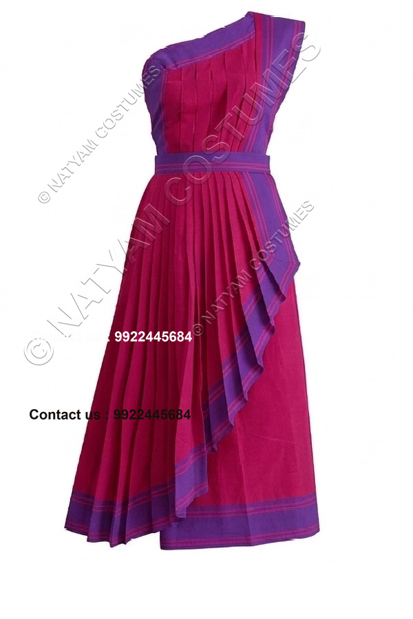 readymade practice saree pink with pruple boarder