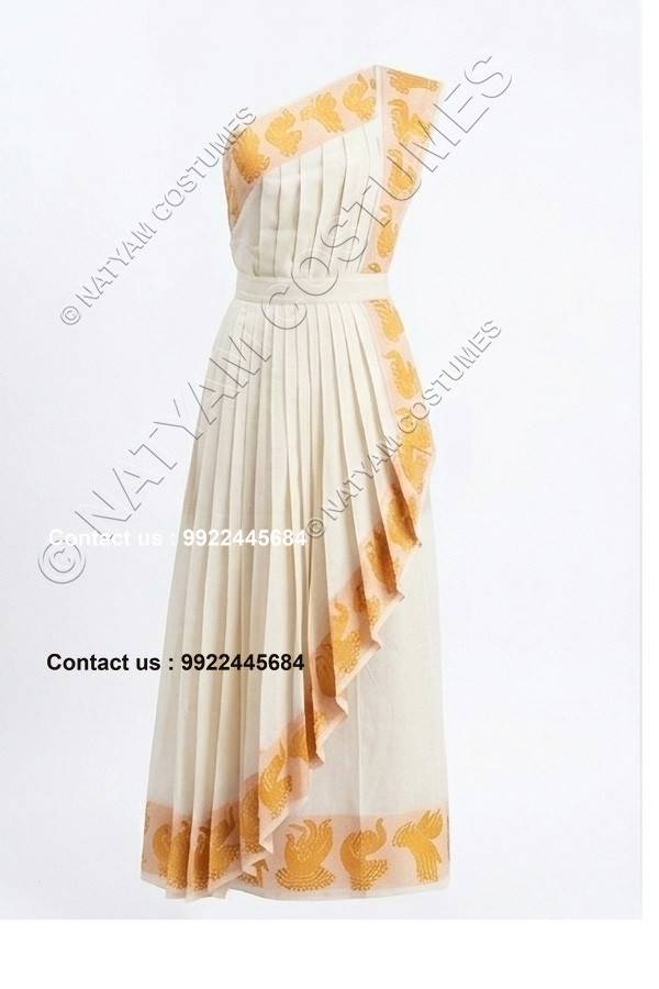 readymade practice saree white with mudra boarder