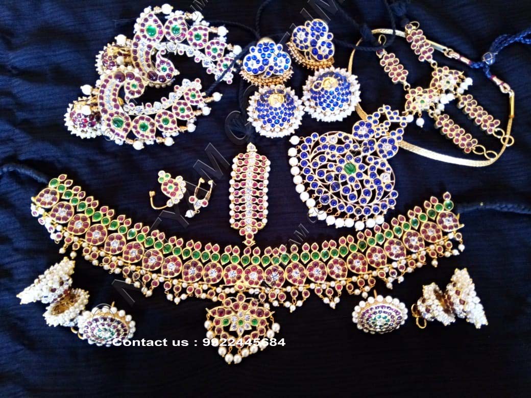 real temple jewellery kempu silver