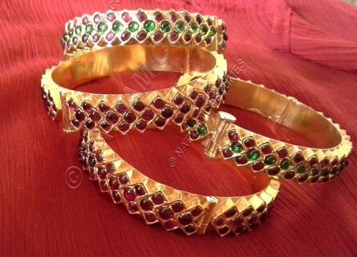 real temple kempu silver jewellery bangales 9