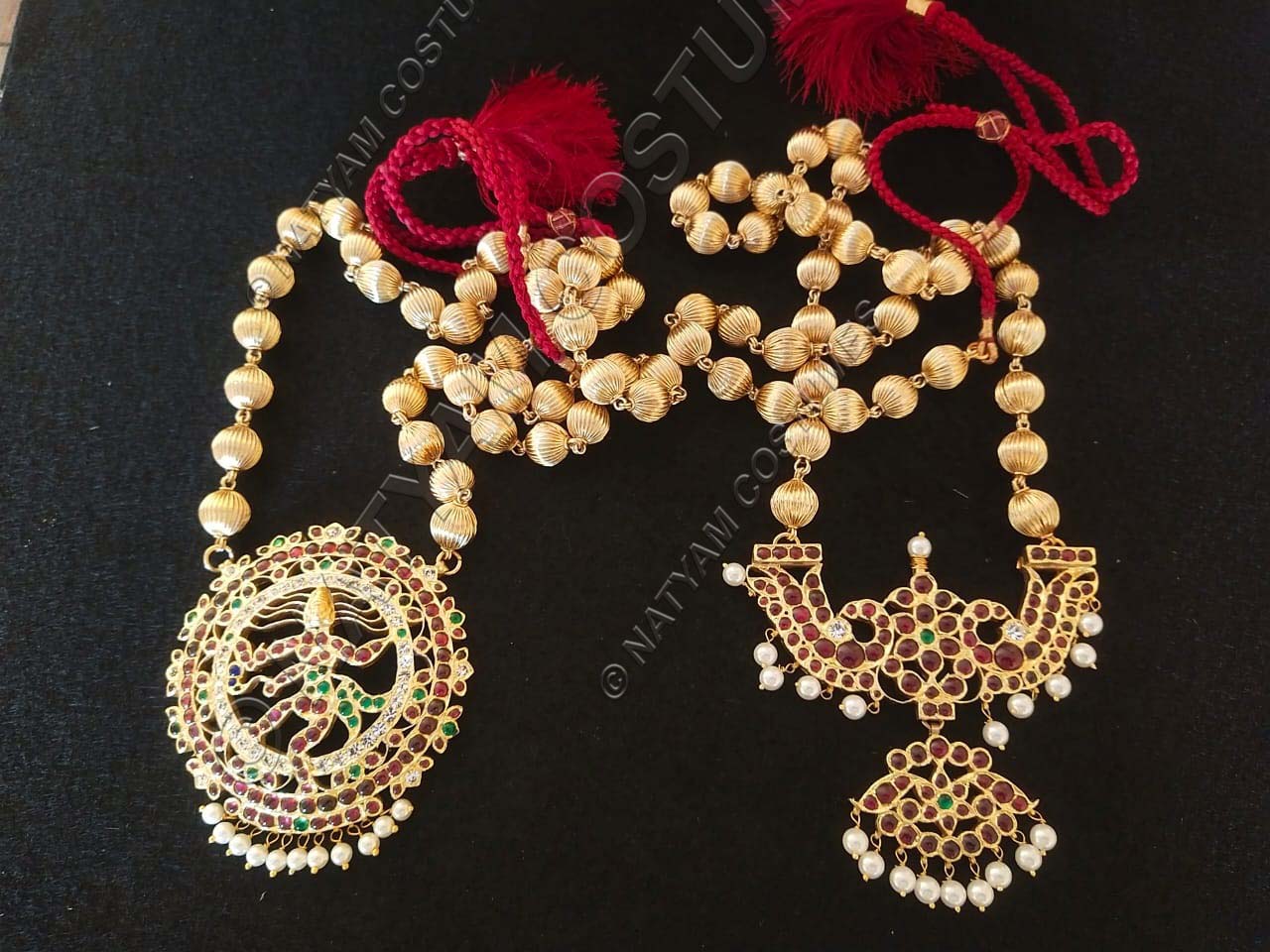 real temple kempu silver jewellery haram 3