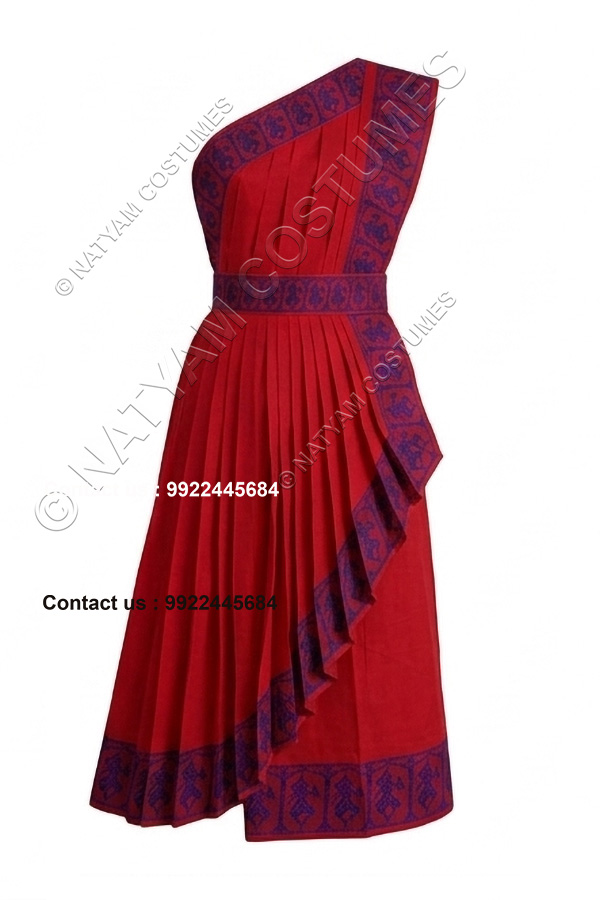 stitched practice saree dark carmine red