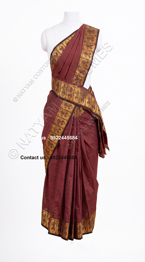 model1 stitched practice saree maroon