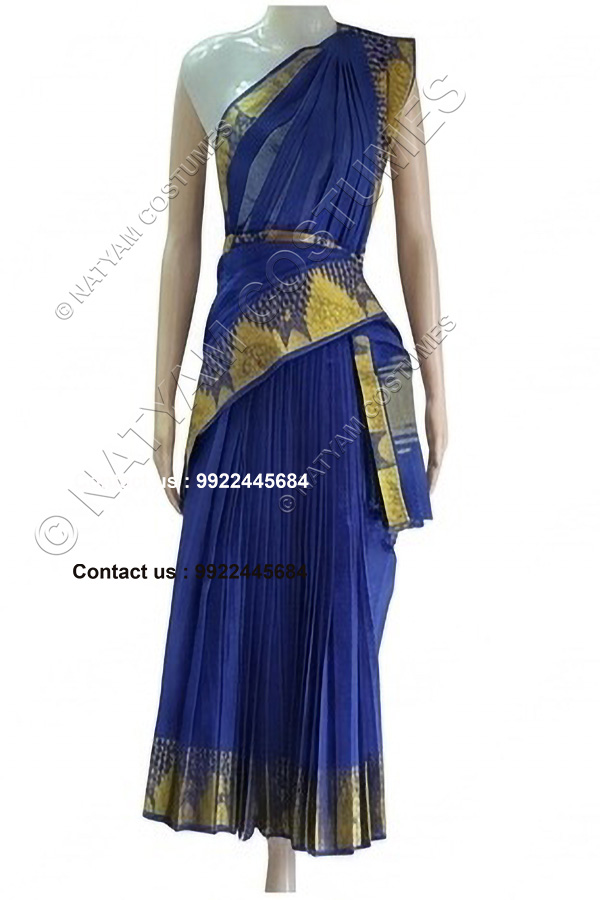 stitched practise saree blue 1