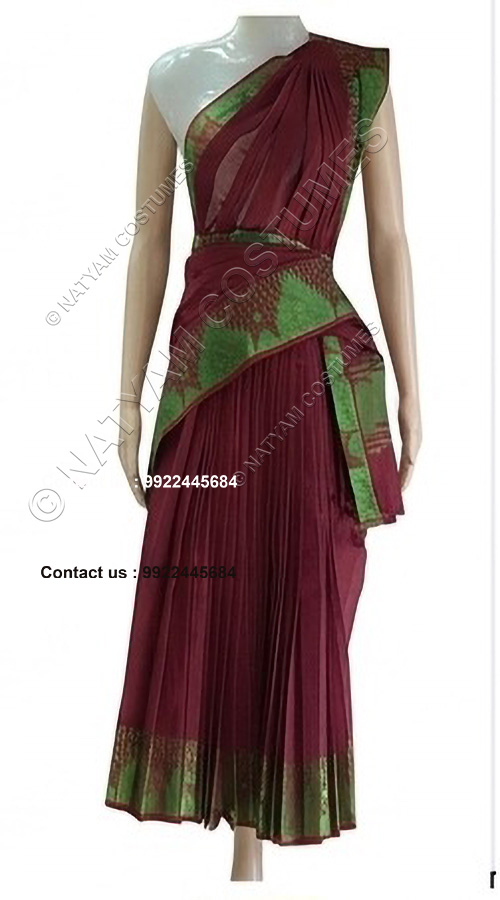 stitched practise saree brown