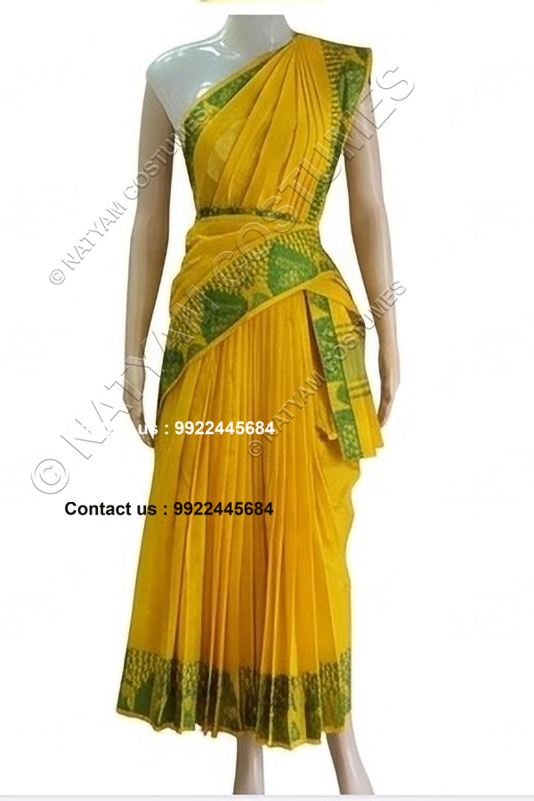 stitched practise saree lemon yellow 1