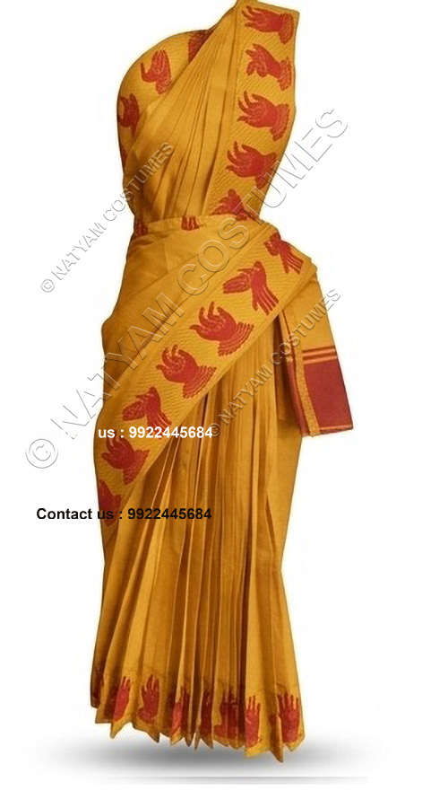 stitched practise saree orange