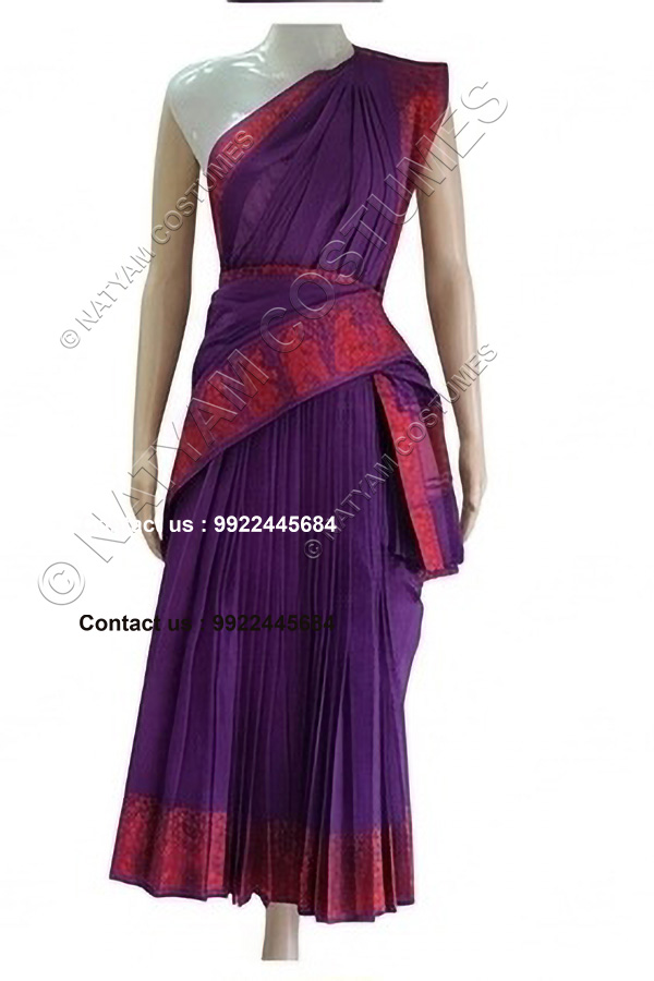 stitched practise saree purple 1