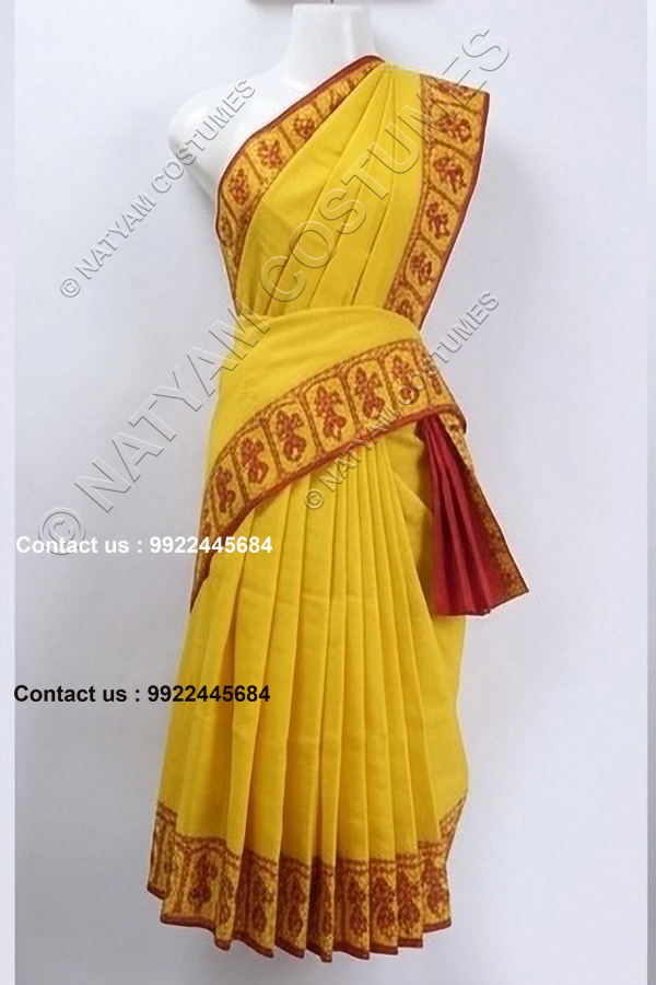 stitched practise saree yellow 2