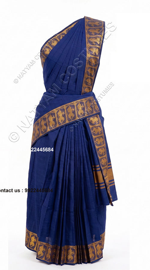 stitched practise saree model2 blue