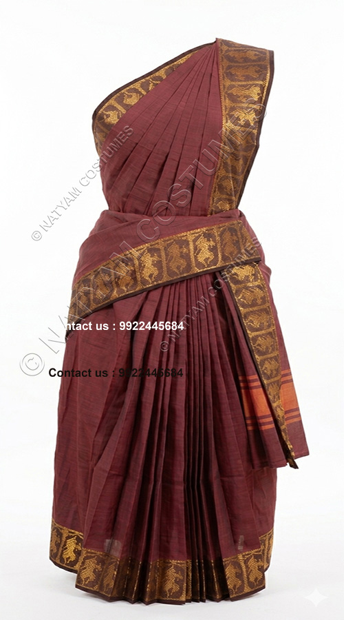 stitched practise saree model2 maron