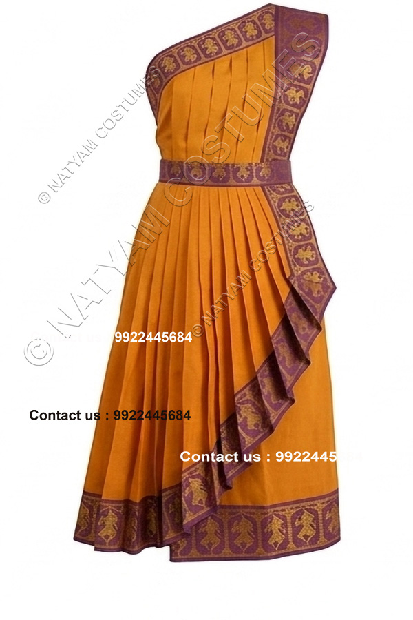 Pre-stitched Practice Saree -Model3 -Orange with Purple Boarder