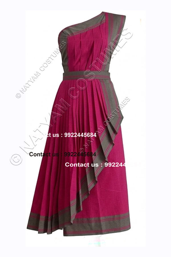 Pre-stitched Practice Saree -Model3 - Pink with Grey Boarder