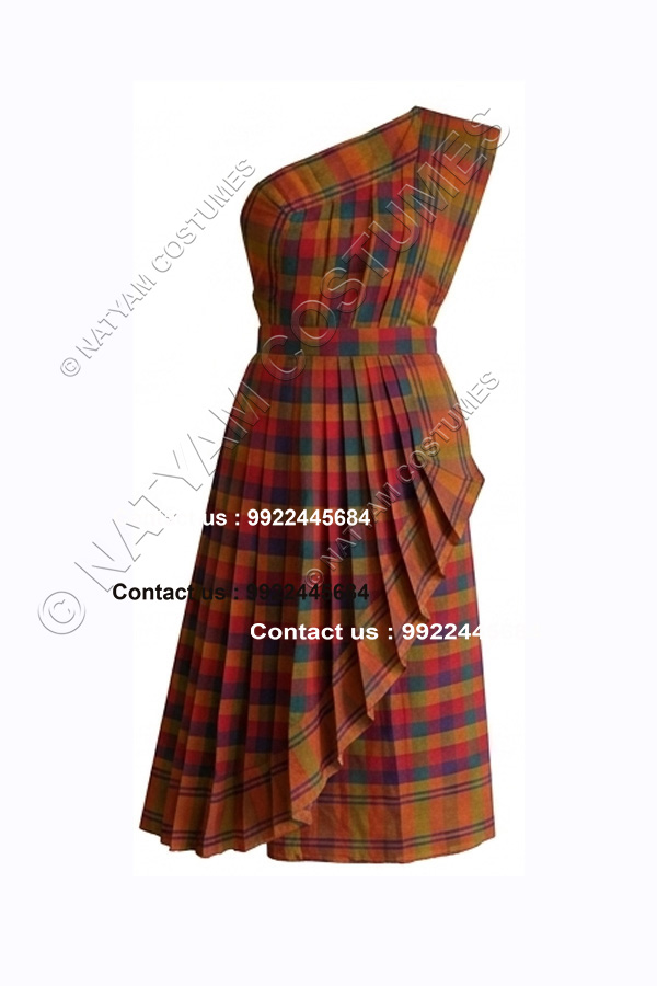 Pre-stitched Practice Saree -Model3 - Checked Saree