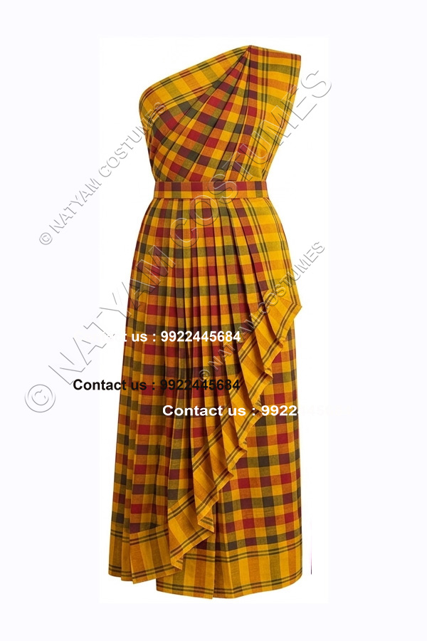 Pre-stitched Practice Saree -Model3 - Checked