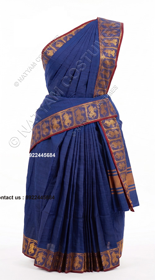 pre stitched practise saree bright blue