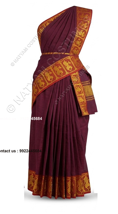 pre stitched practise saree bright cofee brown