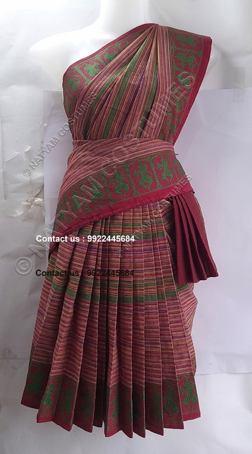 pre stitched practise saree checked