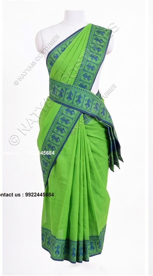 pre stitched practise saree light green