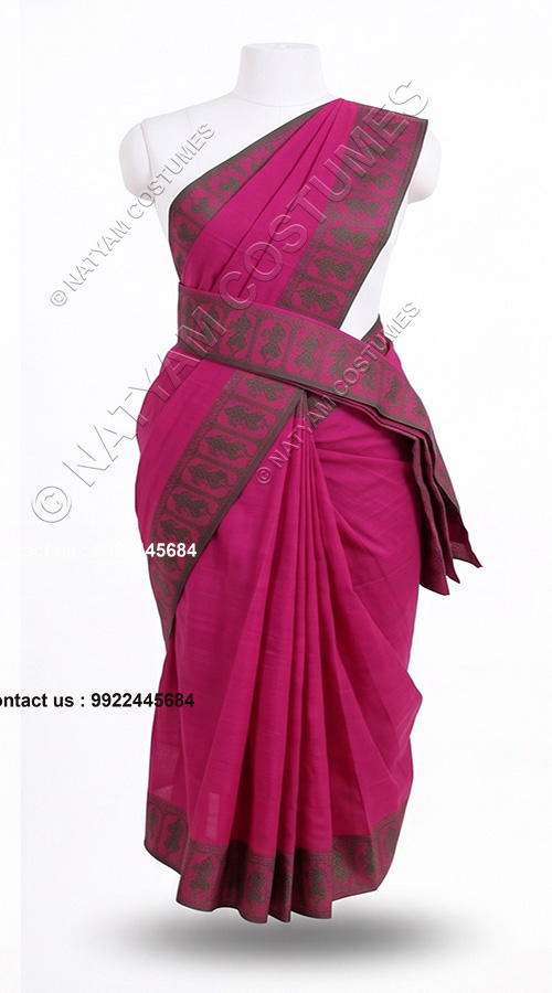 pre stitched practise saree pink bright