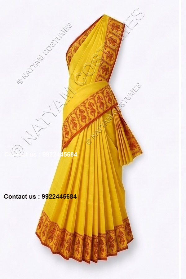 pre stitched practise saree yellow
