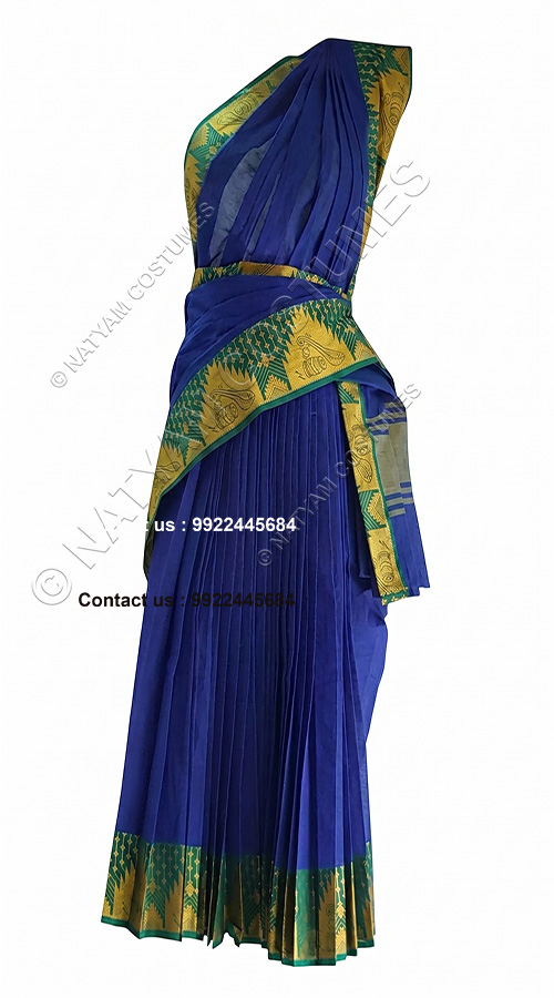 pre stitched practise saree model2 blue