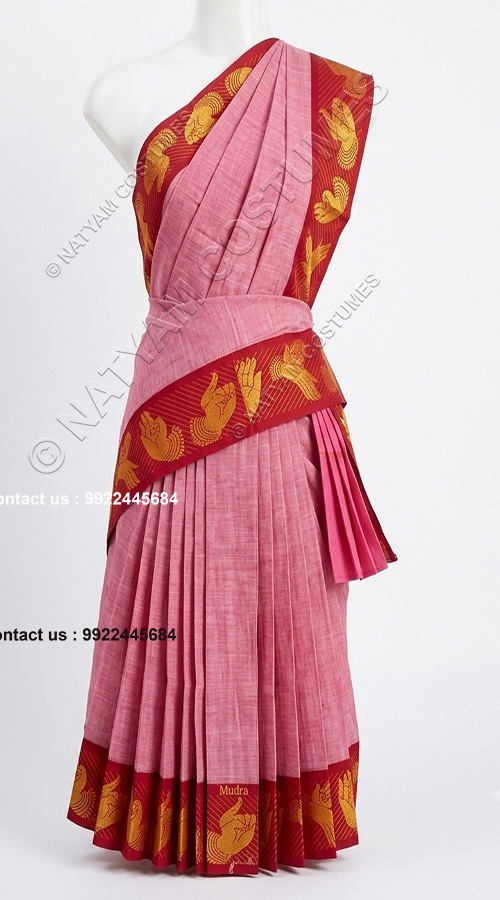 pre stitched practise saree model2 pink