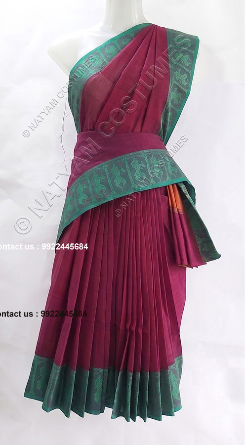 pre stitched practise saree model2 brown 1